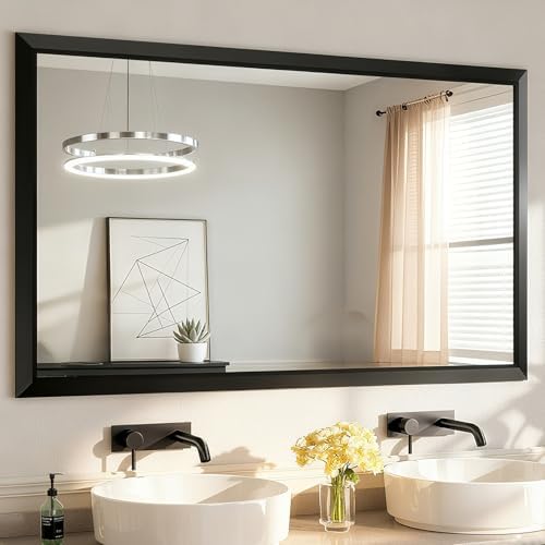 SMIROR 60x40 Matte Black Bathroom Vanity Mirror by SMIROR
