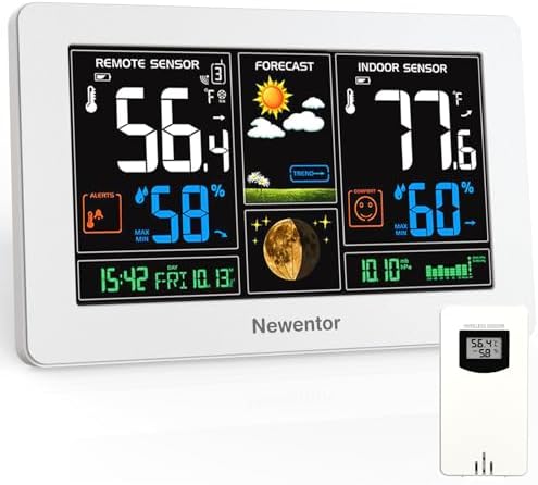Newentor Weather Station Wireless Indoor Outdoor Thermometer by Newentor
