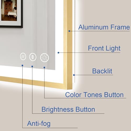 30x36 Inch LED Bathroom Mirror - Image 3