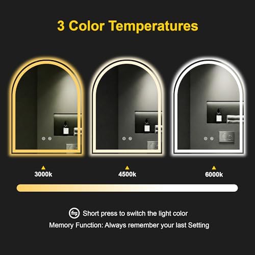 Arched LED Bathroom Mirror - Image 6