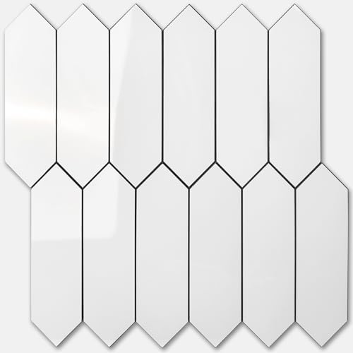 Vamos Tile Glossy White Backsplash Tile Peel and Stick, 12.8 x 12.8 Inch 10 by VamosTile