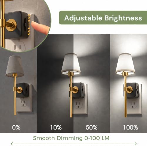 L LOHAS LED Night Light, Premium Fabric Linen Shade Plug in Night Light - Image 3