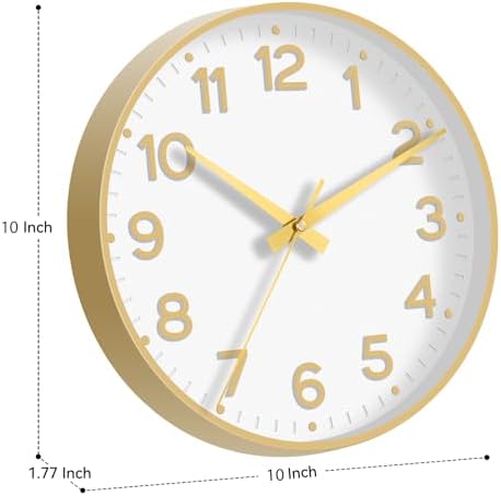 Roymnie 10 Inch Wall Clock Battery Operated Silent Non Ticking Analog - Image 3