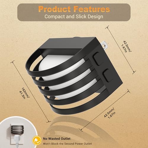 JandCase LED Night Lights Plug into Wall, 2 Pack Night Light - Image 3