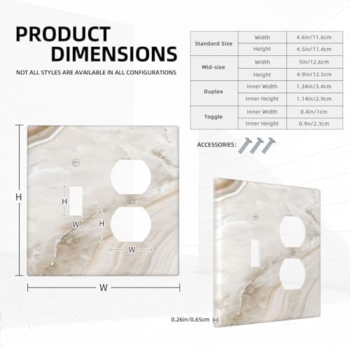 Wallplates Beige Marble Pattern 1 Toggle 1 Duplex Switch Plate Electrical GFCI - Image 5