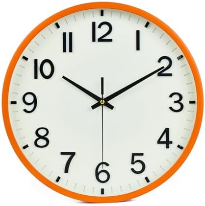 Wall Clock, Modern 8 Inch Small Wall Clocks Battery Operated, Silent by Moiubik