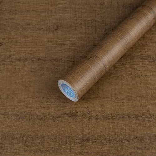 Wood Contact Paper Peel and Stick Coffee Brown Walnut Wood Grain Wallpaper by Arrost