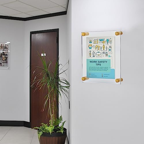 Azar Displays 105506-GLD Acrylic Floating Double Panel Wall Frame, 8.5" x 14" - Image 2