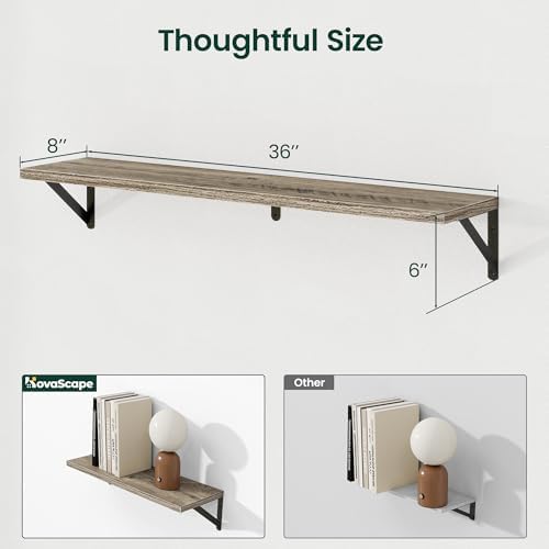 Floating Shelves, 8 Inch Deep Rustic Book Shelf - Image 3
