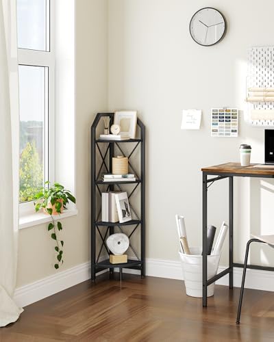 CHOEZON 4-Tier Corner Shelf, Industrial Corner Bookshelf, 47.6" Corner Storage - Image 6