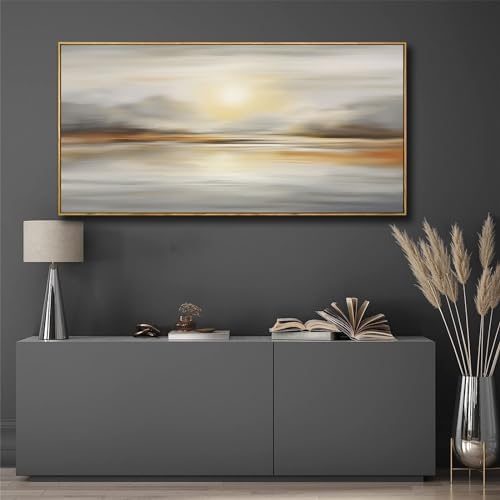 Framed Wall Art Abstract Seascape Canvas Printing Wall Decor Artwork - Image 2