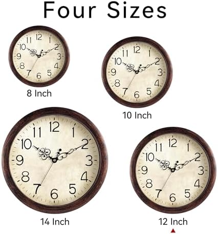 KECYET Wall Clock 12" Vintage Battery Operated Non-Ticking Quartz - Image 2