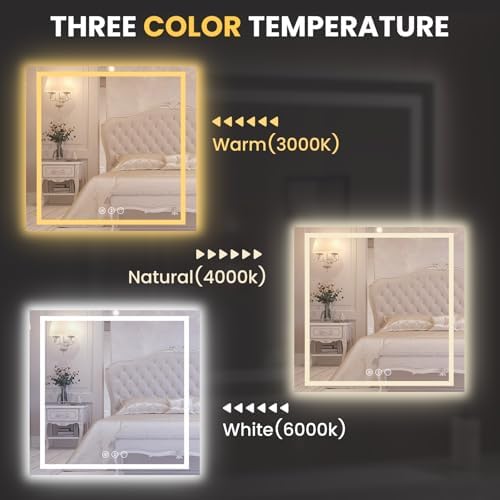 LOAAO 30"X30" LED Bathroom Mirror - Image 4