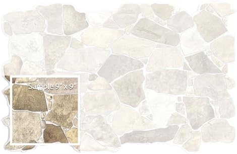 Dundee Deco 3D Wall Panels Faux Stone PVC Brown Beige, 3.2 ft X 2.1 ft by DundeeDeco