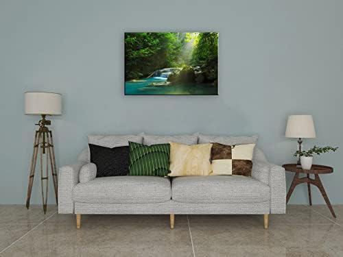 Silent Summer Forest Landscape Stretched Canvas Wall Art - Image 3