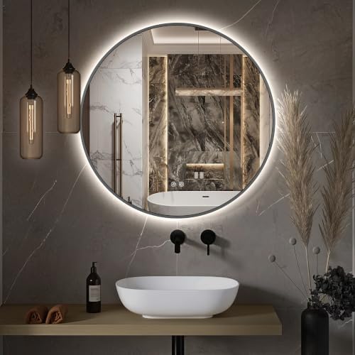 Niccy 24" Round LED Bathroom Backlit Mirror by Niccy