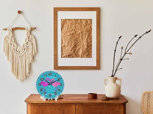 Flamingos Wall Clock Two Pink Ones Battery Powered Wall Clock Silent Non - Image 3