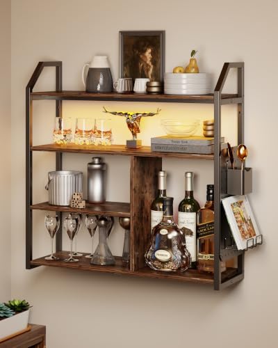 Floating Shelves with LED Light, 31.5" Wall Mounted Display Shelf by Unknown