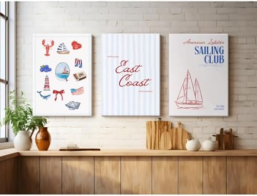 Coastal Wall Art Preppy Aesthetic Wall Decor Trendy East Coast Wall Art - Image 3