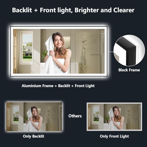 60x40 LED Bathroom Mirror with Lights - Image 3