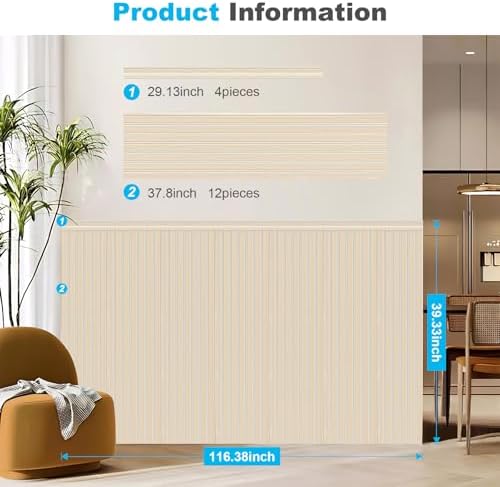 Art3d Beadboard Wainscoting Wall Panel Kit, 37.8 x 9.84 Inch - Image 6