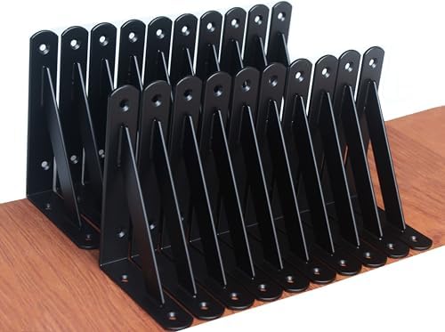 20 Pack L6 x H 4" Black Heavy Duty Shelf Brackets by MHMYDZ