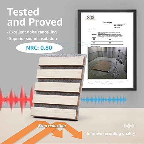 Art3d 4-Pack Soundproof Wood Slat Wall Panel, 94.5 x 7.9 Inch - Image 2