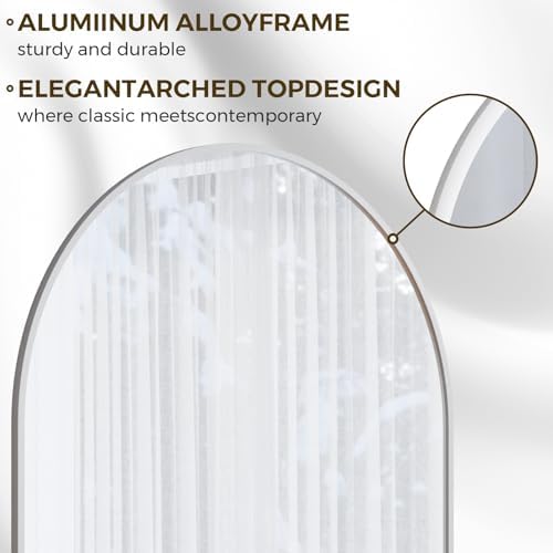 Koonmi 30"x71" Arched Full Length Mirror, Standing Hanging or Leaning - Image 3