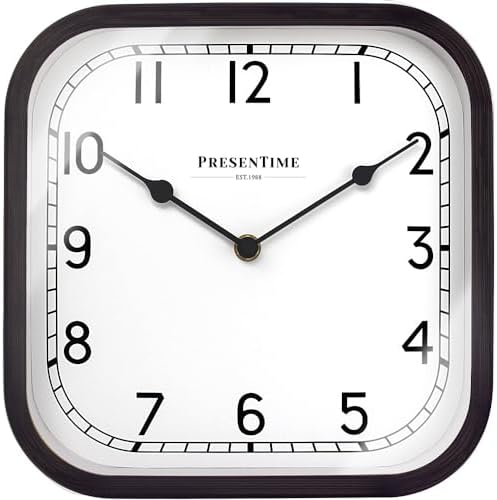 Presentime 10" Anton Vintage Square Clock by Presentime