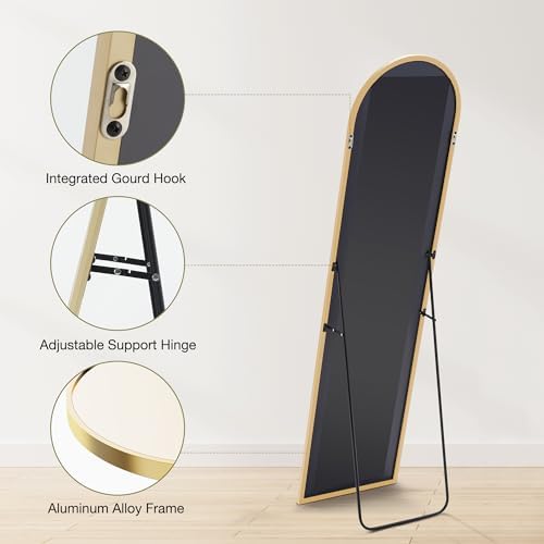 OLIXIS 56"x15.5" Arched Full Length Gold Mirror - Image 5
