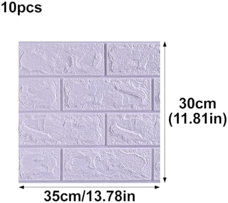 10PCS 3D Brick Wall Panel, Light Purple - Image 2