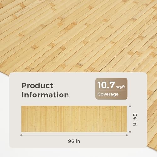 OUZUGIE 1 Pack 96x24 Inch Natural Bamboo Wall Panel - Image 2