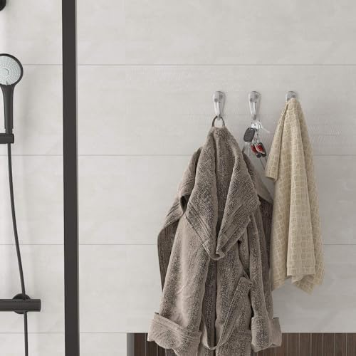 IBosins 50PCS Coat Hooks Wall Mounted Silvery Single Prong Robe Hook - Image 6