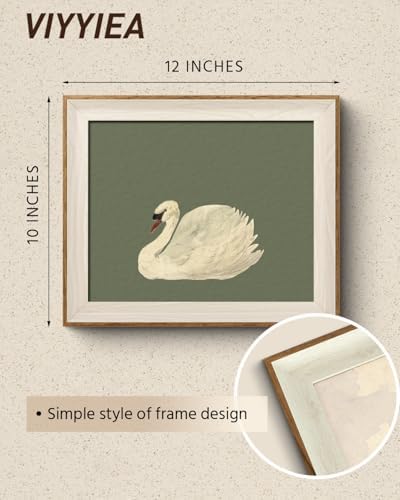 VIYYIEA Framed Modern Green Swan Wall Art - Image 2