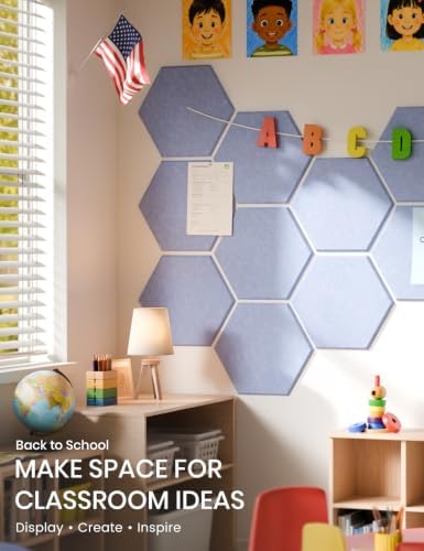Fluxynara 12-Pack Hexagon Felt Bulletin Board Tiles - Image 5
