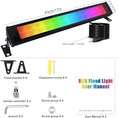 50W RGB Wall Washer Light, RGB Light bar - Image 6
