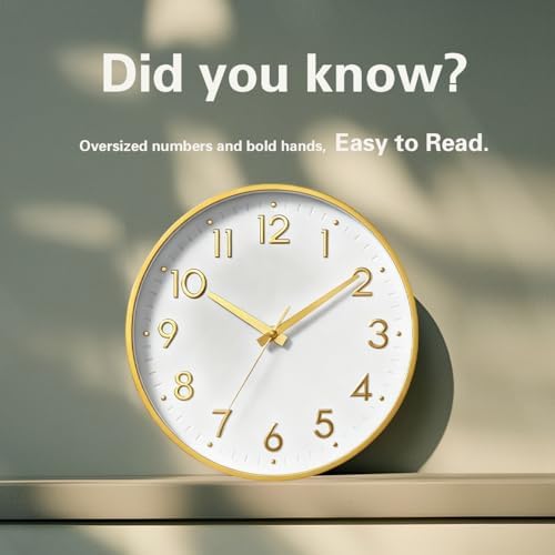 Mosewa 12 Inch Wall Clock Battery Operated Silent Non Ticking Analog - Image 5