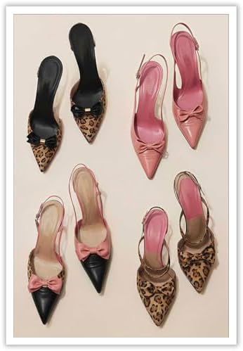 Pink Heel Leopard Posters Trendy Bow Leopard Heels Canvas Wall Art Coquettish by Unknown