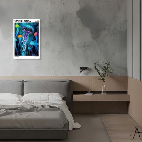Unframed Colorful Jellyfish Tokyo 1984 Canvas Wall Art 16x20in - Image 4