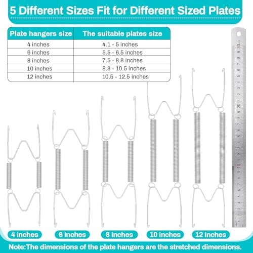 14 pcs Plate Hangers for The Wall, 4/6/8/10/12 Inch Invisible Decorative Wall - Image 2