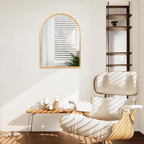 Arched Gold Framed Wall Mirror, - Image 4