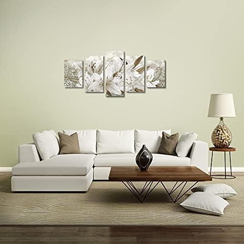 LUDUHU White Orchid Flowers Canvas Print - Image 3