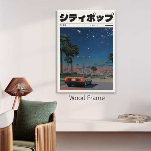 Vintage Japanese Framed Wall Art 90s Vaporwave Aesthetic Prints Asian Music - Image 4