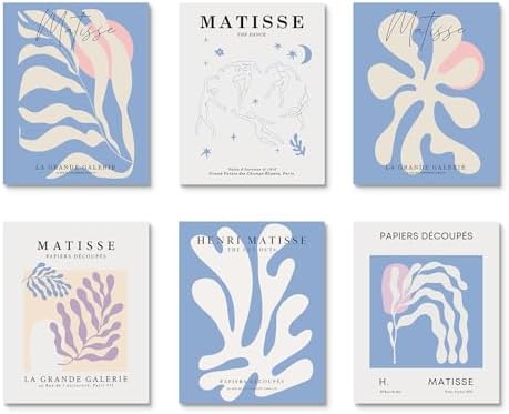 Habseligkeit Blue Matisse Wall Art Prints, Retro Abstract Posters - Image 7