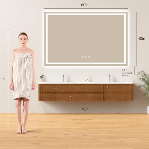 60"x 40" LED Bathroom Mirror - Image 2