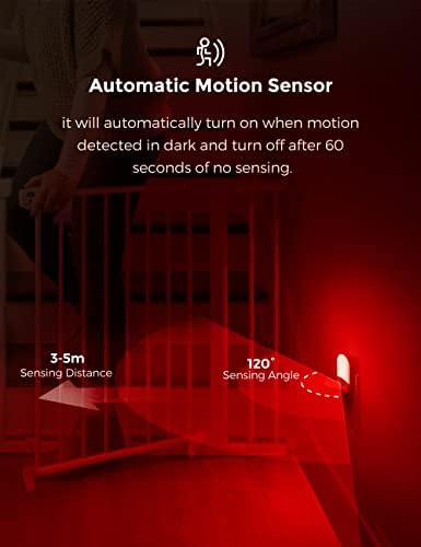 L LOHAS LED Red Night Light, Motion Sensor Night Light, Sleep Aid Red - Image 5