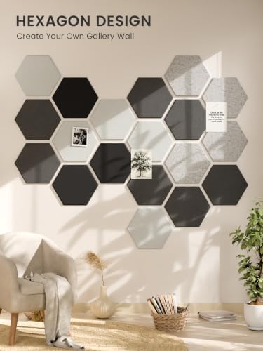 Fluxynara Extra Large 12-Pack Felt Bulletin Board Tiles, Concrete Echo - Image 6