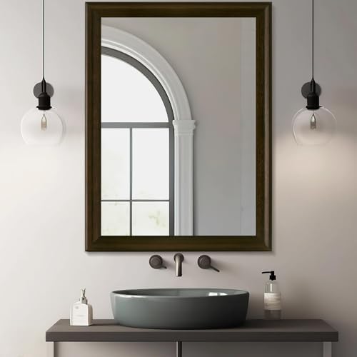 Rustic Wood Wall Mirror for Bathroom, Rectangle Large 30 x 40 inch Mirror - Image 2