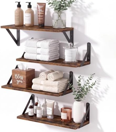 Wall Shelves 6" Deep 16x6 Inch, Rustic Brown by Unknown