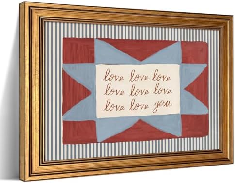 Gold Framed Vintage Love Wall Art, Romantic Love You Print by Unknown